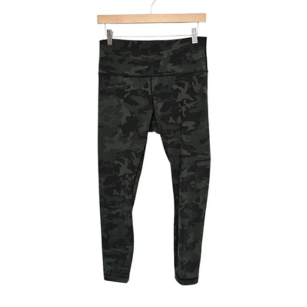 Lululemon Pants Womens 10 Green Camo Align High Rise‎ 25 In Leggings Yoga